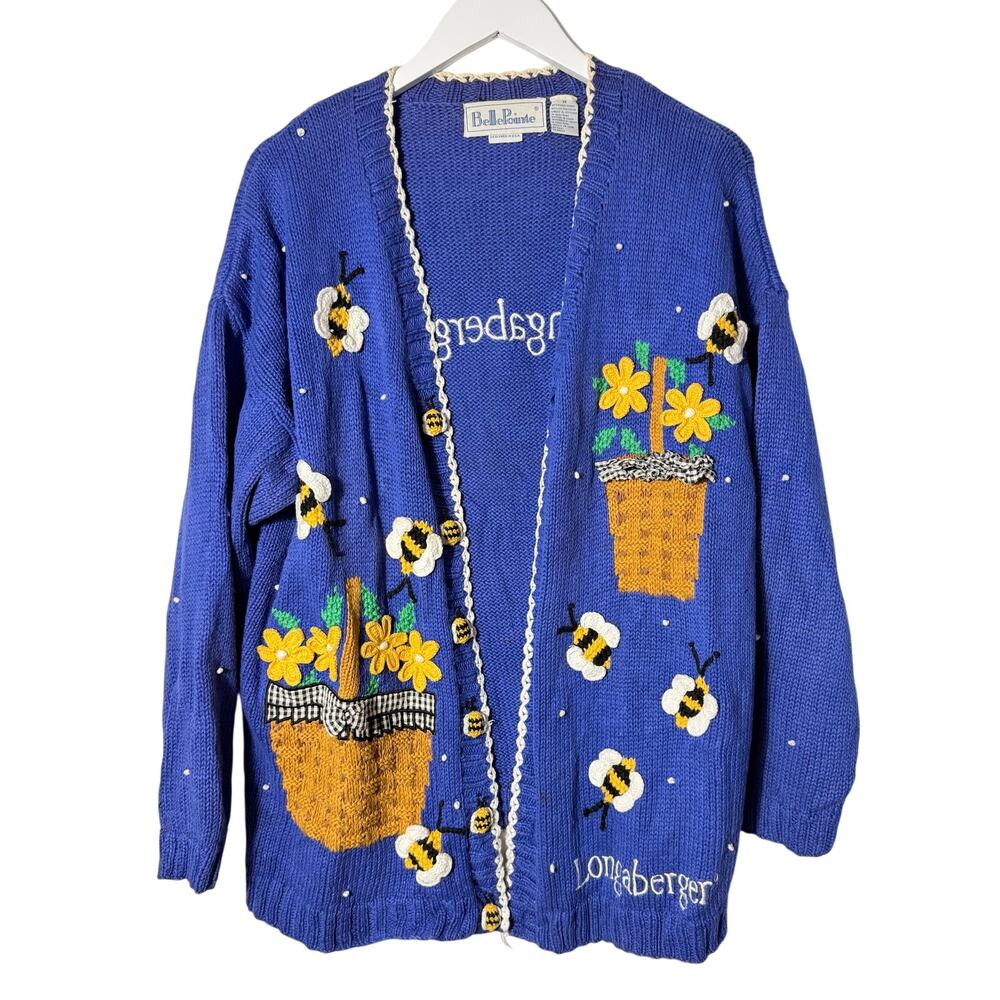 Vintage Belle Pointe/Longaberger Y2K Baskets and Bumblebees Sweater Size 1X